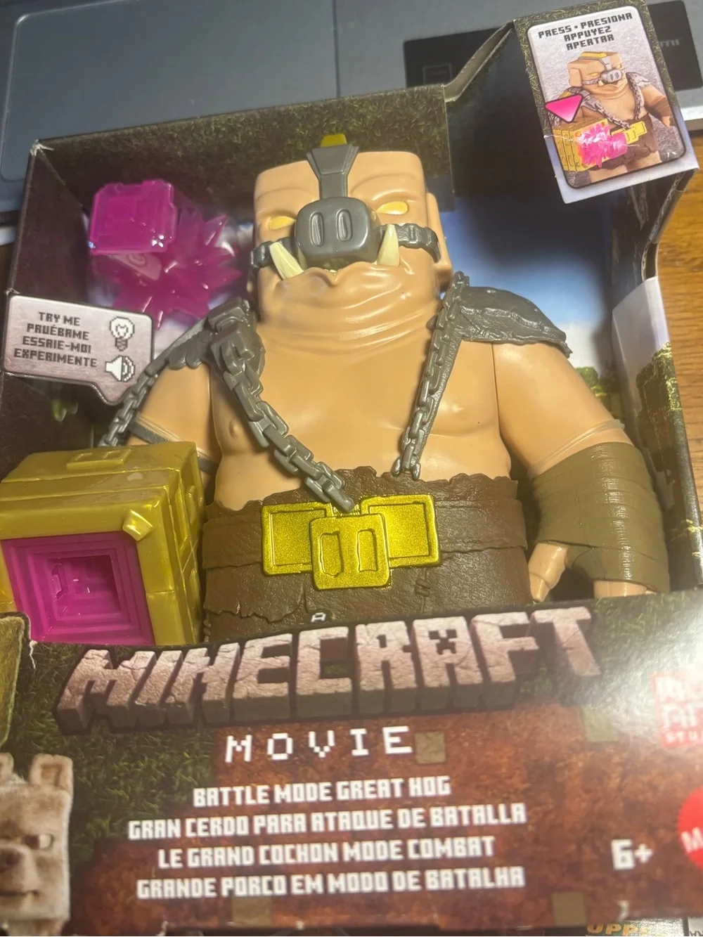 Minecraft Movie Battle Mode Great Hog Figure - Tan & Gold